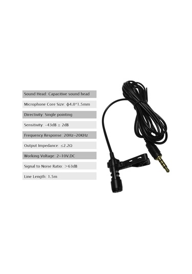 Mufunye Mini Klipsli Mikrofon Klipsli Mikrofon Kondansatör Mikrofon Karaoke Haber Röportajları Öğretim Konuşması Kaydı İçin