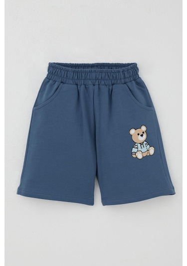 Breeze Erkek Bebek Şortlu Takım Oyuncak Bebek Ayıcık Baskılı 9 Ay-3 Yaş, Açık Mavi Açık Mavi