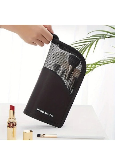 Gateesat Pembe 1 Adet Şeffaf Makyaj Çantası Seyahat Kozmetik Fırçası Organizer Çok Amaçlı Pembe