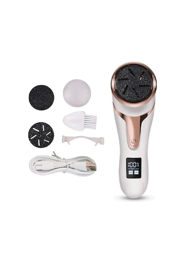 Moveevo Şarj Edilebilir Elektrikli Ayak Törpüsü Pedikür Zımparası Su Geçirmez 2 Hız Ayak Nasırı - Beyaz