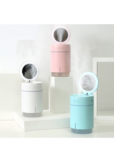 K005 Taşınabilir Nemlendirici Led Dolgu Işığı Makyaj Aynası Usb Mini Nemlendirici Mavi