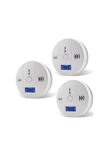 Yunboo 3'lü Paket Bağımsız Karbon Monoksit Alarmı - Dijital Ekranlı, Akıllı Sensörlü, Pilli Ev Güvenliği Cihazı