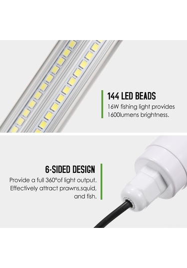 144 Led Su Altı Balık Avı Işığı Su Altı Balık Bulucu Lamba Gece Balık Avlama Cazibesi Bait Işığı Balıkları Çeken Işık