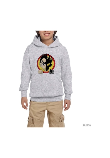 The Offspring Man And Ghost Gri Çocuk Kapşonlu Sweatshirt Gri