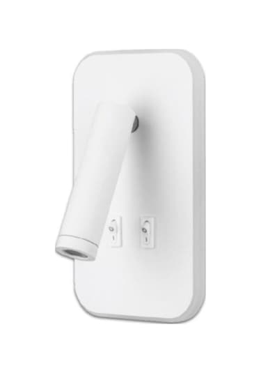 Tuvalu Çift Kademeli Siyah Yatak Başı Led Aplik Okuma Lambası Siyah