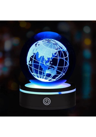 Dünya Tasarımlı Usb&039li Dönen Cam Küre Diğer