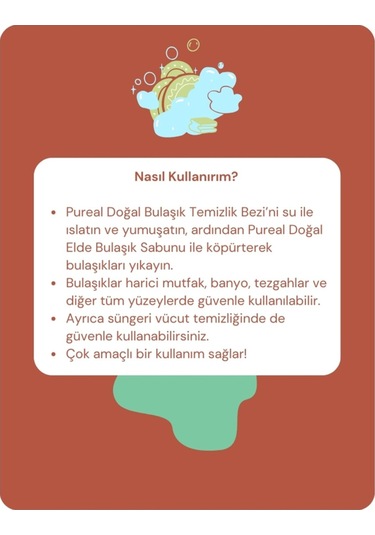 Pureal Yün Bulaşık Temizlik Bezi