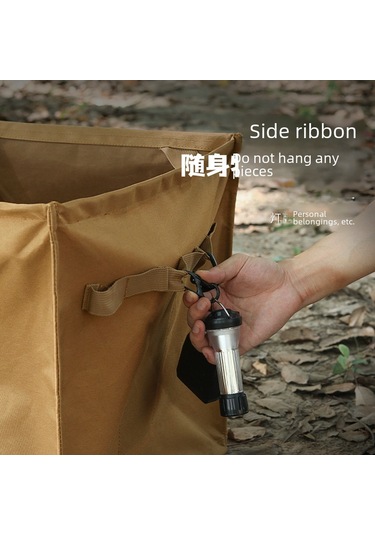 Yunboo Kamp Malzemesi Dışarıda Kullanıma Uygun Katlanabilir Triangular Çöp Kutusu Büyük Kapasiteli Çok Amaçlı Depolama Çanta Siyah Siyah