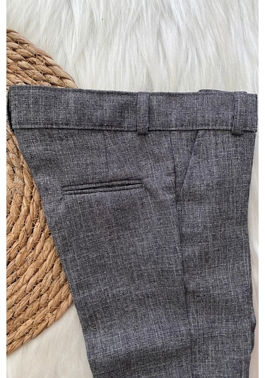 Yelekli Papyonlu Katyonik Erkek Çocuk Takım Elbise Gri