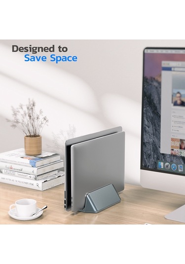 Cbtx Ls-02 Dikey Dizüstü Bilgisayar Sehpası Dizüstü Bilgisayarlar/tabletler İçin Çift Dik Masaüstü Standı Tutucu Şarj Braketi - Gri