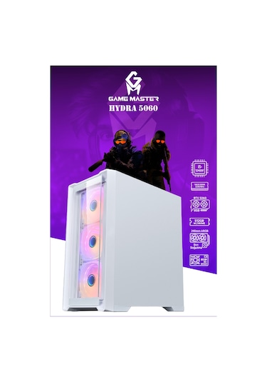 Game Master Hydra 5060 i5-12400F 16 GB 512 GB M2 SSD RTX5060 Free Dos Masaüstü Oyuncu Bilgisayarı