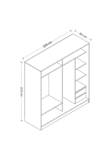Minarmobilya Minar Kale210Y 2K Sürgülü Dlp 220G Cm - Byz Dore