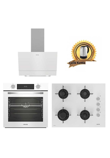 Altus Ala 322 W -159 DW - 510 W Turbo Beyaz Cam Ankastre Set