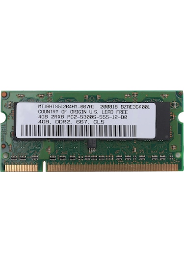 Ddr2 4gb Laptop Ram Bellek 667mhz Pc2 5300 Sodımm 1.8v 200 Pin