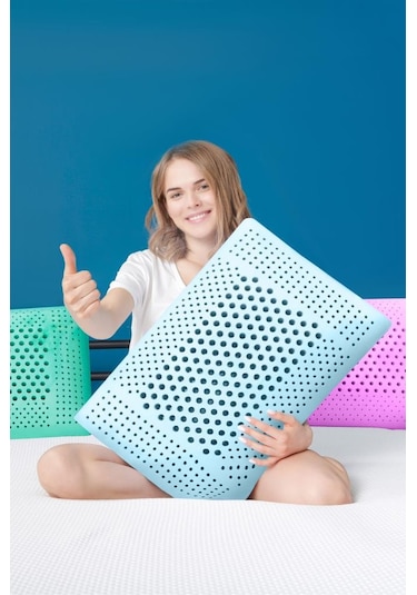 Viscofoam Air Terapi Hava Kanallı Ortopedik Yastık Visco Yastık Mavi 60x40x16cm