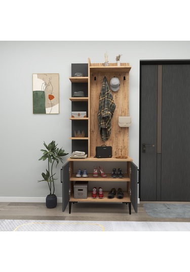 Arnetti Askılı Julendor Portmanto, Atlantik Çam Antrasit