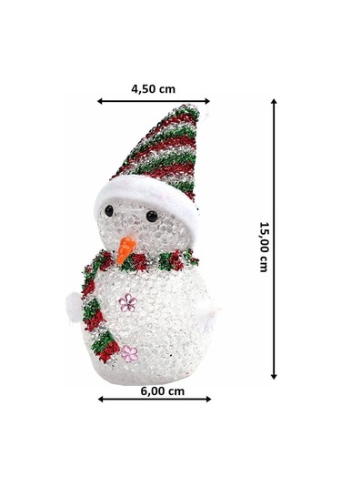 Renk Değiştiren Pilli. Led Kardan Adam - 15Cm X 6Cm