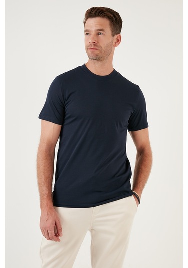Buratti Pamuklu Regular Fit Bisiklet Yaka Basic Erkek T Shirt 59020201 Indigo