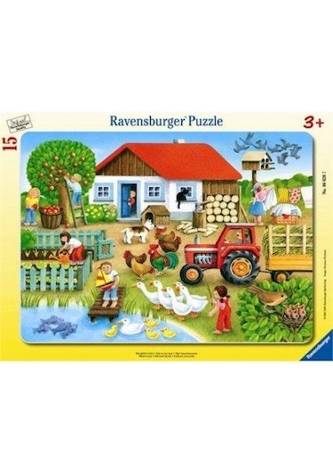 Ravensburger 15 Parça Büyük Çerçeve Puzzle Was Gehort wohin 06020
