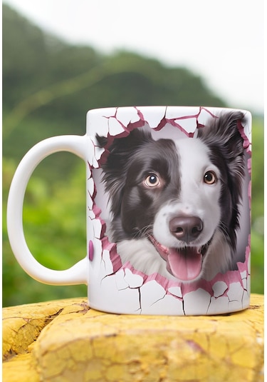 3d Görünümlü Sevimli Köpek Hediyelik No:3 3d Tasarım Baskılı Kupa Bardak Mug Karışık
