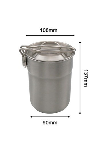 Tongxida 1l Gümüş Yiyecek Dereceli Paslanmaz Çelik Katlanabilir Kamp Bardağı, Dış Mekan Kahve/su Bardağı Gümüş