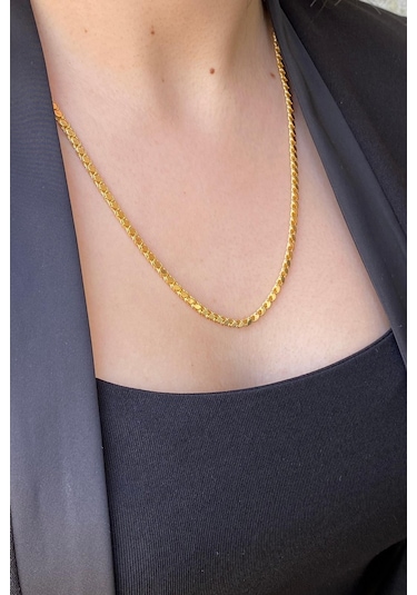 14 Ayar Altın 3 Mm Pullu Zincir Kolye