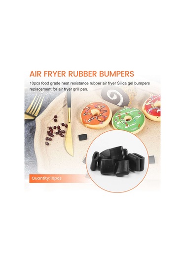 Hava Fritöz Kauçuk Tamponları Hava Fritöz Izgara Tavası İçin Güç Kapaklarına Uygun Siyah