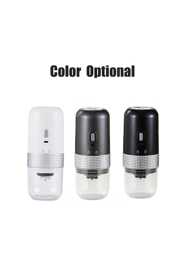 Leezsing Taşınabilir Usb Şarjlı Piknik İçin Mini Kahve Değirmeni - Seramik Çekirdekli, 304 Paslanmaz Çelik, Dahili Pil Siyah