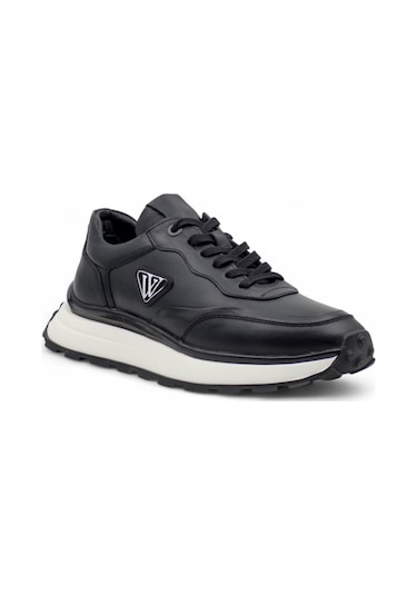 Voyager 1001 Erkek Hakiki Deri Sneaker Siyah