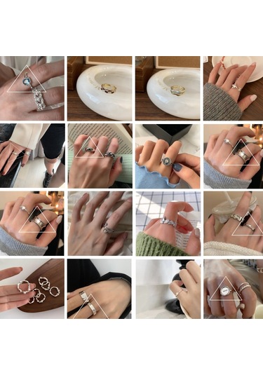 Happy Smile Face Love Wear Combination Ring, Color: J2135 Çok Renkli