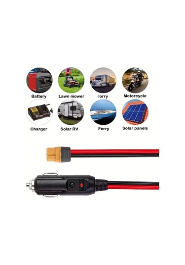 Motion003 3m Xt60h-f Xt60lı Çakmaklık Araba Işık Fiş Adaptör Kablosu 12v-24v Led Işık