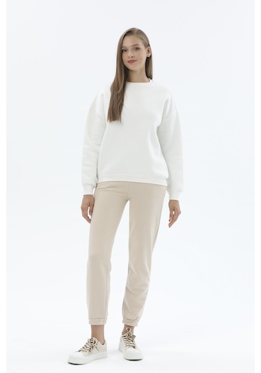 Kadın Sweatshirt 2424bs130836 Ekru