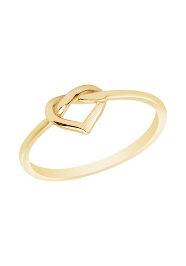 Diamond Line - Gülaylar - Sarı Altın 8 Ayar Kalp Yüzük