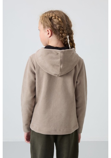 Standart Fit Kapüşonlu 2li Paket Siyah-koyu Bej Kız Çocuk Sweatshirt - 75152 Siyah - Antrasit