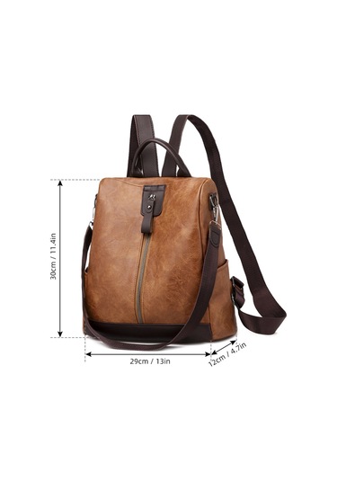 Mufunye Sınır Ötesi Kadın Sırt Çantası Kadın Yeni Pu Kadın Çantası Avrupa Ve Amerikan Retro Eğlence Açık Hava Seyahat Sırt Çantası Hırsızlık Önleyici Çanta Karamel Rengi Çok Renkli