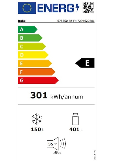 Beko 678550 EB 551 L ElegantFit No-Frost Buzdolabı
