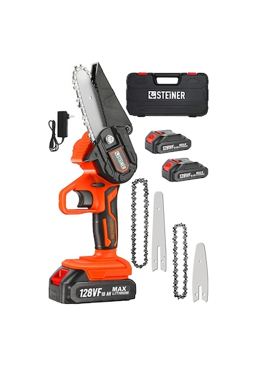 Steiner 128 Vf 10 Ah Akülü Dal Budama Çift Pala Çift Zincir Turuncu