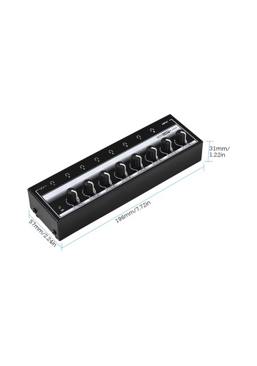 Hfambition 8 Yollu Kulaklık Amplifikatörü Ha800 - Kulaklık Dinleme Güçlendirici Avrupa Standartı