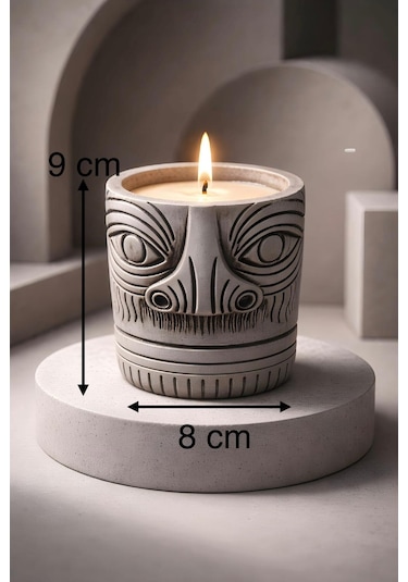Totem Mask Dekoratif Kap Mum Renkli