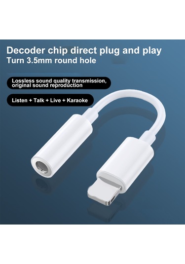 Mufunye Lightning'den 3.5mm'ye Ses Adaptörü - Telefon Ve Kulaklık Arası Hızlı Ses Transferi, Plug & Play, Dayanıklı Tpe Malzeme