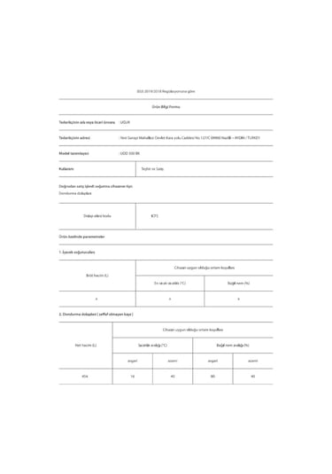 Uğur UDD 500 BK 471 LT Sandık Tipi Derin Dondurucu