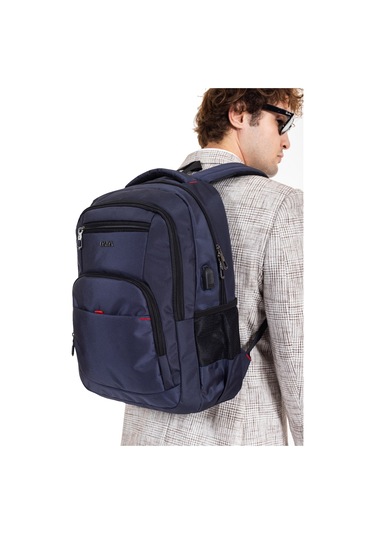 Dada 03 Usb Aparatlı Lacivert Laptop Sırt Çantası 15,6 İnç Geniş İç Hacim Darbe Emici Koruma