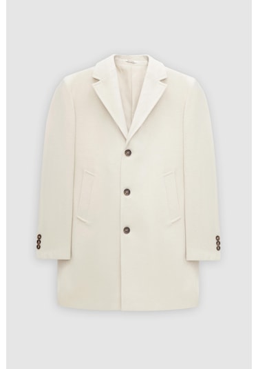 Ds Damat Regular Fit Ekru Kaşe Kaban 5hf08ort10000 Ekru