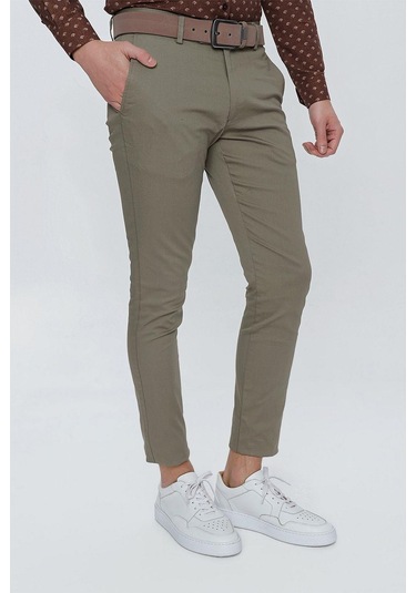 P 1112 Slim Fit Haki Spor Pantolon Haki