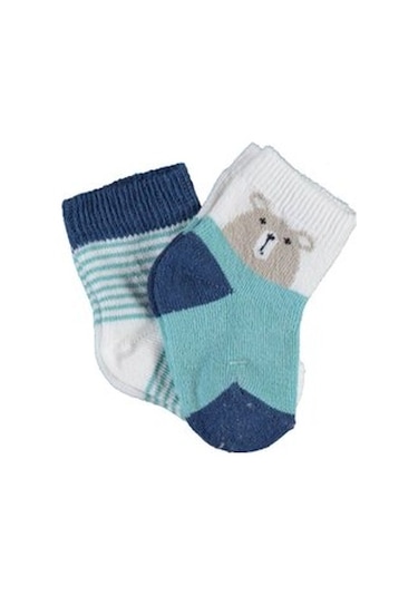 Bibaby Biorganic Hello Teddy Bear 2'Li Kız Çorap 68404 Yeşil