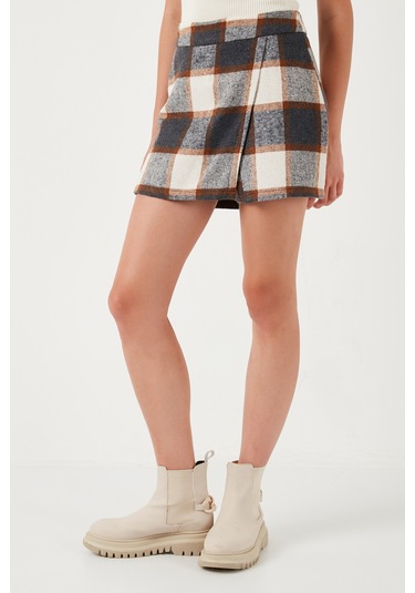 Lela Pamuk Karışımlı Regular Fit Kışlık Bayan Şort Etek 61100015 Gri