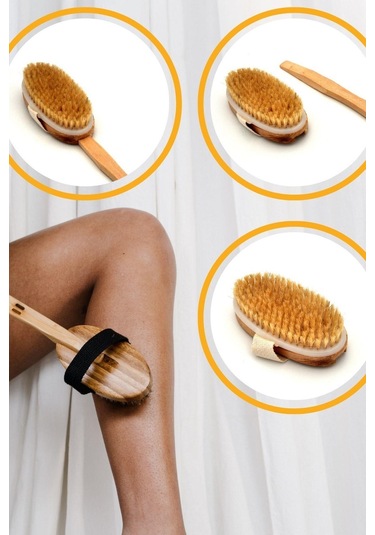 Doğal Gerçek At Kılı Peeling Etkili Selülit Masaj Fırçası