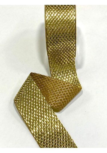 Dekoratif Kurdele / 4 Cm Eninde Gold Kurdele / 3 Metre