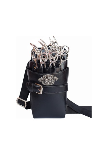 Singree Berber, Kuaför Ve Evcil Hayvan Bakıcıları İçin Çift Kullanımlı Bel/üst Çantası Araç Çantası - 7 Adet Kesici Konumu Çıkarılabilir , Pu Deri, Siyah