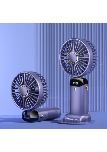 Dijital Ekran Katlanır Aromaterapi Fanı 5000mah N15 Derin Deniz Mavisi Juı6r6 Mavi Yok Masaüstü Buharsız 5 Kollu 100 Adetten Az